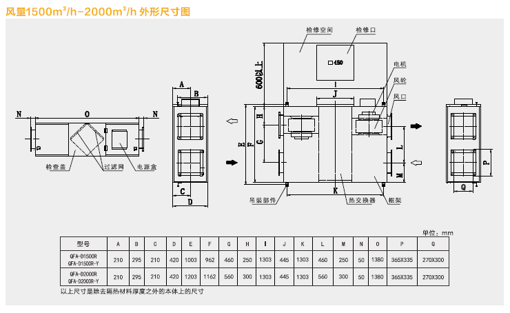 2000風(fēng)量全熱交換器